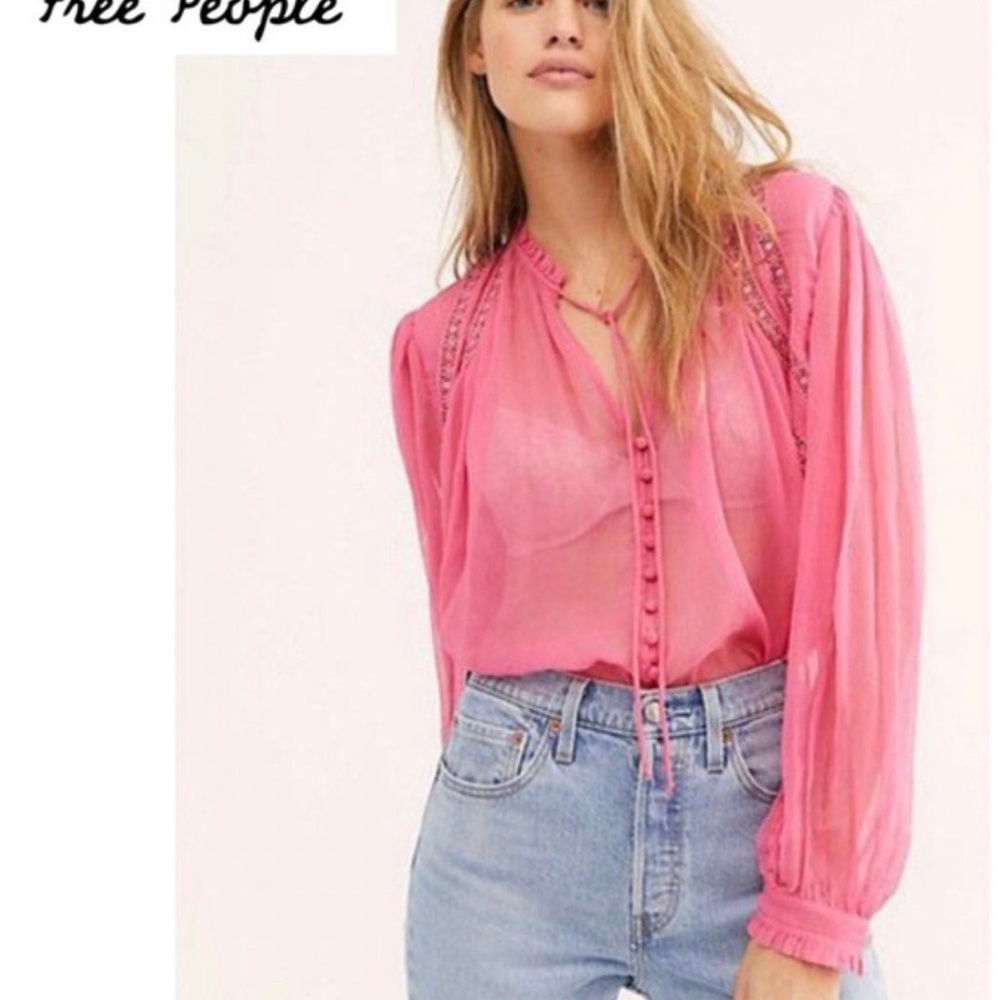 Free People Long Live Love Buttondown Size M $128